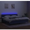 Box spring postel s matrací a LED 200x200 cm textil [3133423] (Barva Černá)