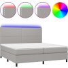 Box spring postel s matrací a LED 200x200 cm textil [3134827] (Barva Modrá)