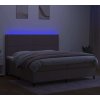 Box spring postel s matrací a LED 200x200 cm textil [3134827] (Barva Modrá)