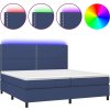 Box spring postel s matrací a LED 200x200 cm textil [3134827] (Barva Modrá)