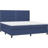 Box spring postel s matrací a LED 200x200 cm textil [3134827] (Barva Modrá)