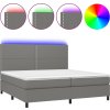 Box spring postel s matrací a LED 200x200 cm textil [3134827] (Barva Modrá)