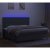 Box spring postel s matrací a LED 200x200 cm textil [3134827] (Barva Modrá)