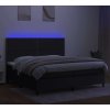 Box spring postel s matrací a LED 200x200 cm textil [3134827] (Barva Modrá)