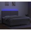 Box spring postel s matrací a LED 200x200 cm textil [3134827] (Barva Modrá)