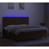 Box spring postel s matrací a LED 200x200 cm textil [3134827] (Barva Modrá)