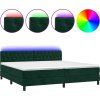 Box spring postel s matrací a LED 200x200 cm samet [3134607] (Barva Tmavě moddrá)