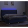 Box spring postel s matrací a LED 200x200 cm textil [3139147] (Barva Modrá)