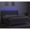 Box spring postel s matrací a LED 200x200 cm textil [3139147] (Barva Modrá)