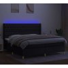 Box spring postel s matrací a LED 200x200 cm textil [3139147] (Barva Modrá)