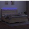 Box spring postel s matrací a LED 200x200 cm textil [3139147] (Barva Modrá)
