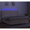 Box spring postel s matrací a LED 200x200 cm textil [3138266] (Barva Krémová)