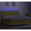 Box spring postel s matrací a LED 200x200 cm textil [3138266] (Barva Krémová)