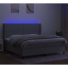 Box spring postel s matrací a LED 200x200 cm textil [3138266] (Barva Krémová)