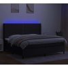 Box spring postel s matrací a LED 200x200 cm textil [3138266] (Barva Krémová)