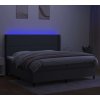 Box spring postel s matrací a LED 200x200 cm textil [3138266] (Barva Krémová)