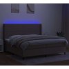 Box spring postel s matrací a LED 200x200 cm textil [3138266] (Barva Krémová)
