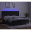 Box spring postel s matrací a LED 200x200 cm samet [3139767] (Barva Tmavě moddrá)