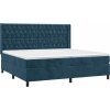 Box spring postel s matrací a LED 200x200 cm samet [3139767] (Barva Tmavě moddrá)