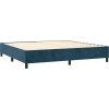 Box spring postel s matrací a LED 200x200 cm samet [3139767] (Barva Tmavě moddrá)