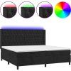 Box spring postel s matrací a LED 200x200 cm samet [3139767] (Barva Tmavě moddrá)