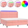 Box spring postel s matrací a LED 200x200 cm samet [3139767] (Barva Tmavě moddrá)