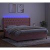 Box spring postel s matrací a LED 200x200 cm samet [3139767] (Barva Tmavě moddrá)