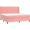 Box spring postel s matrací a LED 200x200 cm samet [3139767] (Barva Tmavě moddrá)