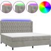 Box spring postel s matrací a LED 200x200 cm samet [3139767] (Barva Tmavě moddrá)