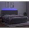 Box spring postel s matrací a LED 200x200 cm samet [3139767] (Barva Tmavě moddrá)