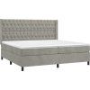 Box spring postel s matrací a LED 200x200 cm samet [3139767] (Barva Tmavě moddrá)