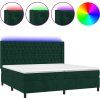 Box spring postel s matrací a LED 200x200 cm samet [3139767] (Barva Tmavě moddrá)