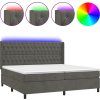 Box spring postel s matrací a LED 200x200 cm samet [3139767] (Barva Tmavě moddrá)