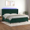 Box spring postel s matrací a LED 200x200 cm samet [3139767] (Barva Tmavě moddrá)