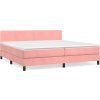 Box spring postel s matrací 200x200 cm samet [3141267] (Barva Tmavě moddrá)
