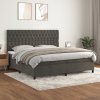 Box spring postel s matrací 200x200 cm samet [3143227] (Barva Tmavě moddrá)