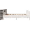 Postel s knihovnou bez matrace 200x200 cm masivní borovice [3323054] (Barva Bílá)