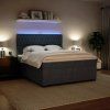 Box spring postel s matrací 180 x 200 cm samet [3293284] (Barva Světle šedá)