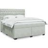 Box spring postel s matrací 180 x 200 cm samet [3293284] (Barva Světle šedá)