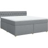 Box spring postel s matrací 180x200 cm textil [3289067] (Barva Tmavě šedá)