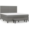 Box spring postel s matrací 180 x 200 cm textil [3136533] (Barva Světle šedá)