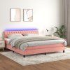 Box spring postel s matrací a LED 180x200 cm samet [3134597] (Barva Světle šedá)