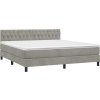 Box spring postel s matrací a LED 180x200 cm samet [3134597] (Barva Světle šedá)