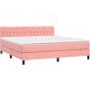 Box spring postel s matrací a LED 180x200 cm samet [3134597] (Barva Světle šedá)
