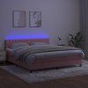 Box spring postel s matrací a LED 180x200 cm samet [3134597] (Barva Světle šedá)