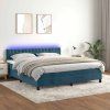 Box spring postel s matrací a LED 180x200 cm samet [3134597] (Barva Světle šedá)