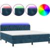 Box spring postel s matrací a LED 180x200 cm samet [3134597] (Barva Světle šedá)
