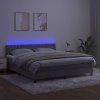 Box spring postel s matrací a LED 180x200 cm samet [3134597] (Barva Světle šedá)