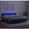 Box spring postel s matrací a LED 180x200 cm samet [3134597] (Barva Světle šedá)