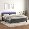 Box spring postel s matrací a LED 180x200 cm samet [3134597] (Barva Světle šedá)